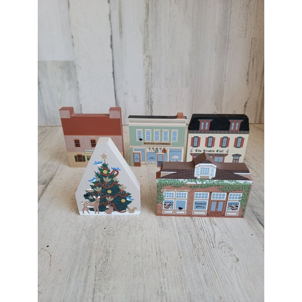 Vintage cat of meows winery tree store laundry wooden set decor